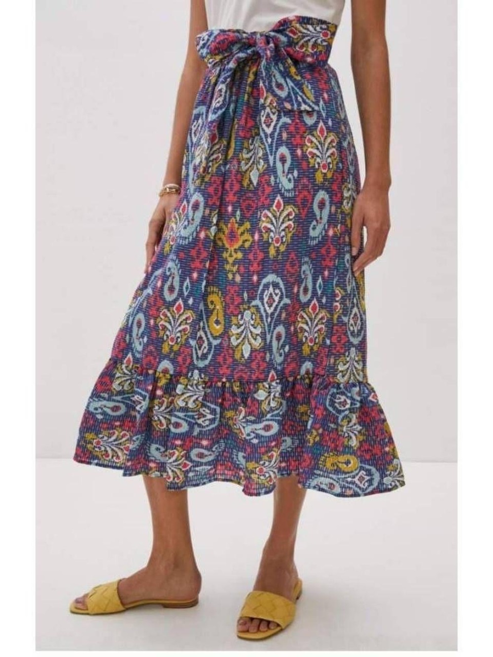 Anthropologie Ruffled Edith Midi Skirt